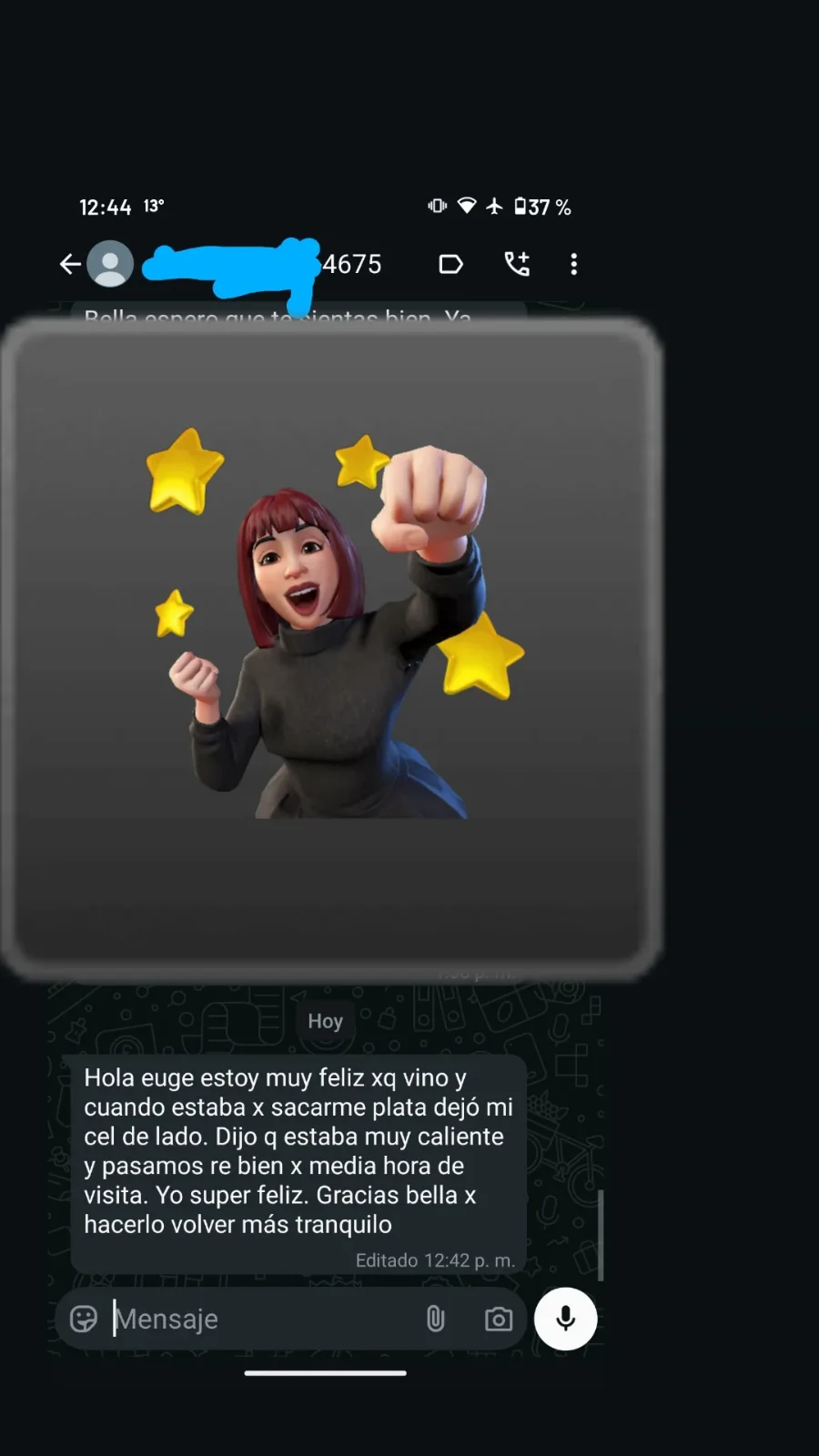 Captura autorizada de un testimonio sobre un ritual